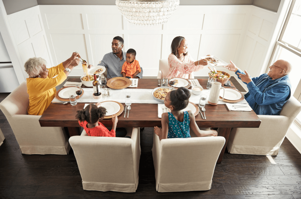 Family having breakfast at the dining table | Custom Floors